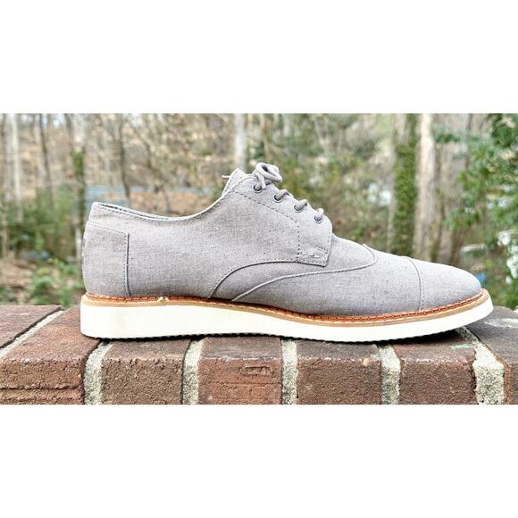 TOMS Brogue Oxford Men’s Size 11 - Dary Gray Leather/Washed Canvas - New w/o Box main image 11